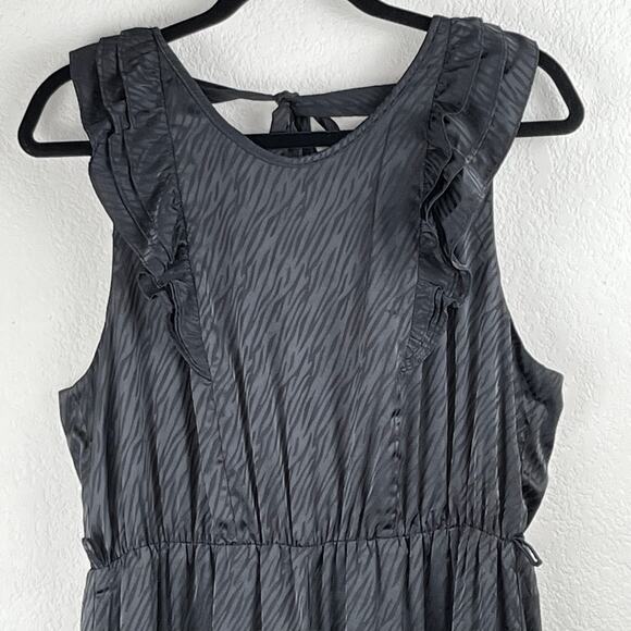 19 Cooper Lightweight Black Zebra Ruffled Sleeveless Pants Jumpsuit XL NWT - Picture 7 of 15